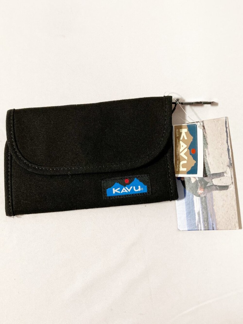 Kavu Big Spender Tri-Fold Canvas Wallet NWT Black